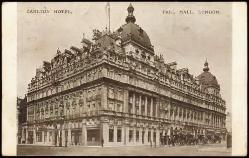 Postcard London CARLTON HOTEL, PALL MALL, LONDON 1910