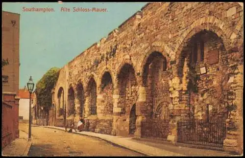 Postcard Southampton Street View, Alte Schloss-Mauer 1910