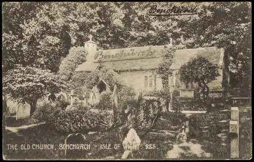 Ventnor Isle of Wight Ventnor  THE OLD CHURCH, BONCHURCH ISLE OF WIGHT 1910