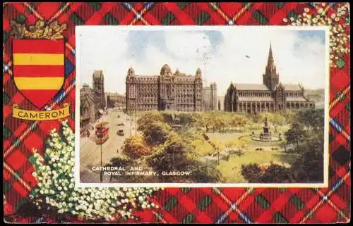 Glasgow Panorama-Ansicht CATHEDRAL AND ROYAL INFIRMARY 1951/1930