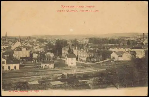 Rambervillers Panorama-Ansicht VUE DU QUARTIER, PRÈS DE LA GARE 1918