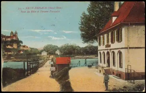 Neubreisach Neuf-Brisach Pont du Rhin et Douane Française,   Grenze 1910