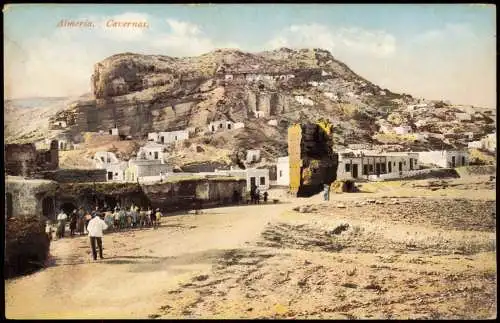 Postales Almería Almeria Cavernas Ortsansicht Photochromiekarte 1910