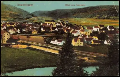 Ansichtskarte Immendingen Panorama Blick vom Donauufer 1917