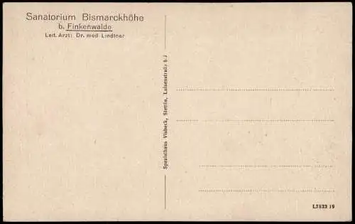 Finkenwalde Stettin Zdroje Szczecin Sanatorium Bismarckhöhe Lindtner 1910