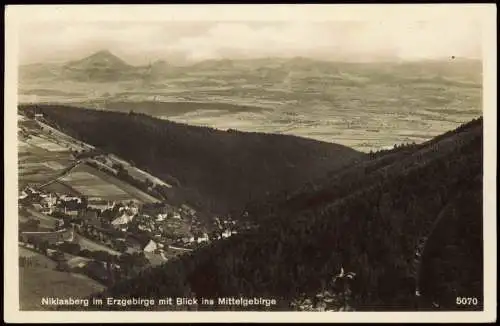 Niklasberg Mikulov v Krušných horách  Erzgebirge Blick ins Mittelgebirge 1937