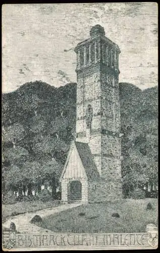 Bad Malente-Gremsmühlen-Malente Bismarckturm in Malente (Künstlerkarte) 1908