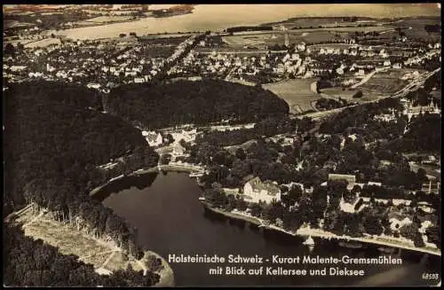 Bad Malente Gremsmühlen  Luftbild mit Blick auf Kellersee und Dieksee 1938