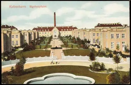 Postcard Kopenhagen København København Rigshospitalet 1910