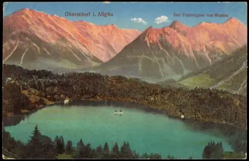 Ansichtskarte Obersdorf Der Freibergsee von Westen Oberstdorf i. Allgäu 1912