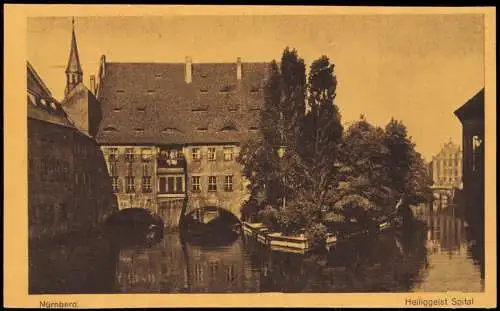 Ansichtskarte Nürnberg Partie am Heilig-Geist-Spital 1910