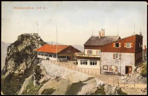 Ansichtskarte Bayrischzell Wendelstein und Wendelsteinhaus in den Alpen 1922