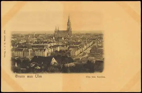 Ansichtskarte Ulm a. d. Donau Panorama-Ansicht Ulm von Norden 1900