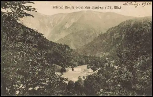 Ansichtskarte Kreuth Umland-Ansicht Wildbad Kreuth gegen den Blauberg 1910