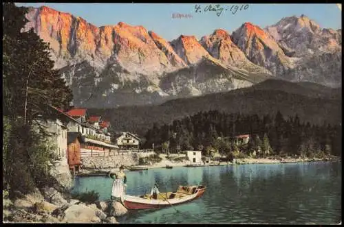 Ansichtskarte Garmisch-Partenkirchen Eibsee und Berg- Alpen-Panorama 1910