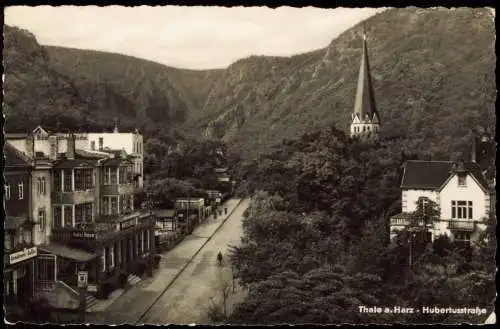 Thale (Harz) Hubertusstraße aus der Vogelschau zur DDR-Zeit 1959