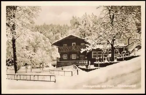 Wernigerode Umland-Ansicht Harz Christianental im Winter zur DDR-Zeit 1955