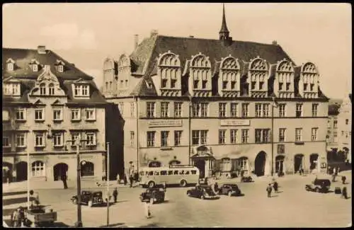 Naumburg (Saale) Marktplatz mit Rathaus, Autos, DDR Postkarte 1957/1956