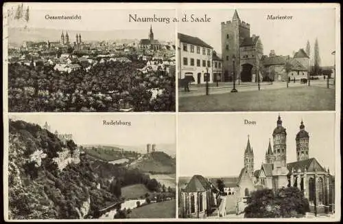 Naumburg (Saale) Mehrbild-AK mit Rudelsburg Marientor Gesamtansicht 1940