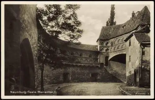 Ansichtskarte Naumburg (Saale) Partie am Marientor 1930