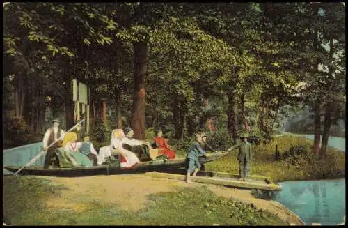 Lübbenau (Spreewald) Lubnjow Pscheko Übergang für Kähne im Kgl. Hochwald 1914