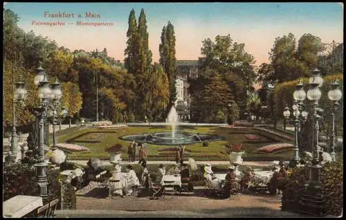 Ansichtskarte Frankfurt am Main Palmengarten Blumenparterre 1914