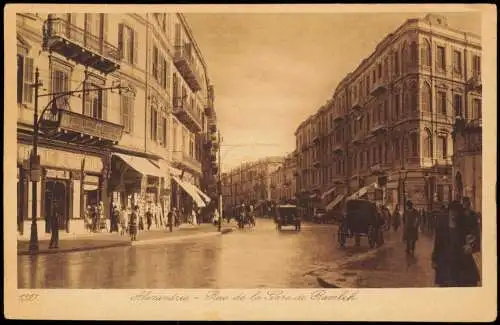 Alexandrien الإسكندرية‎, al-Iskandariyya Rue de la Gare 1926  Ägypten Egypt