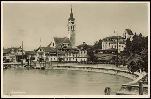 Ansichtskarte Romanshorn Hafen Hotel Schweizerhaus Fotokarte 1934  Helvetia