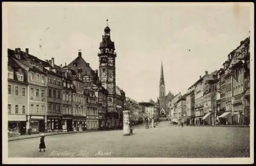 Ansichtskarte Altenburg Markt - Litfasssäule 1938