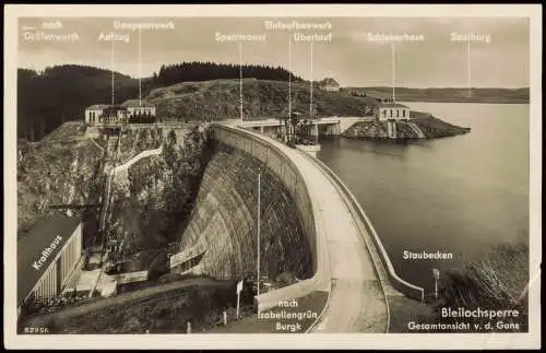 Saalburg-Ebersdorf (Saale) Bleilochtalsperre Beschreibung der Bauteile 1932