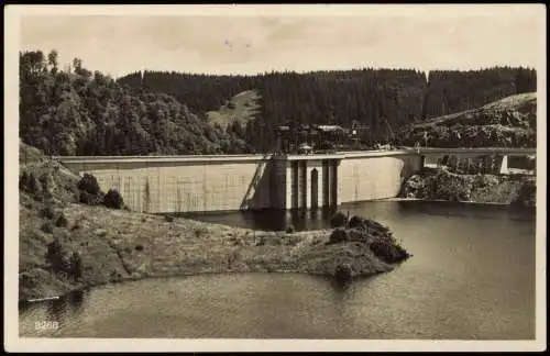 Ansichtskarte Bad Lobenstein Saaletalsperre im Bau 1932