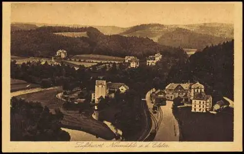 Ansichtskarte Neumühle (Elster) Stadt - Bahnhof Bahnstrecke 1928