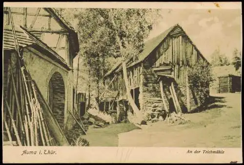 Ansichtskarte Auma (Thüringen)-Auma-Weidatal An der Teichmühle 1930