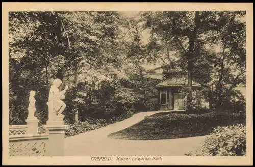 Ansichtskarte Krefeld Crefeld Kaiser Friedrich-Park 1918