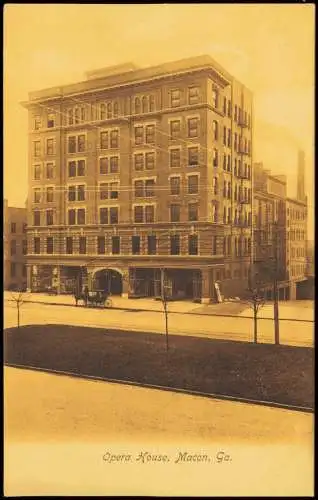 Postcard Macon (Georgia) Opera House, Street 1922