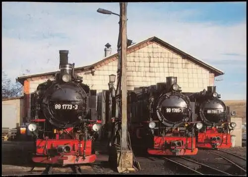 Ansichtskarte Oberwiesenthal Fichtelbergbahn Bahnhof Dampflokomotive 1994