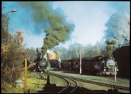 Ansichtskarte Bertsdorf-Hörnitz Bahnhof Dampflokomotive 991749 SB Zittau 2000