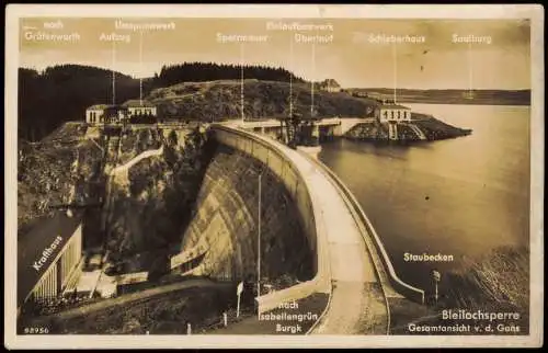 Saalburg-Ebersdorf (Saale) Bleilochtalsperre Beschreibung der Bauteile 1932