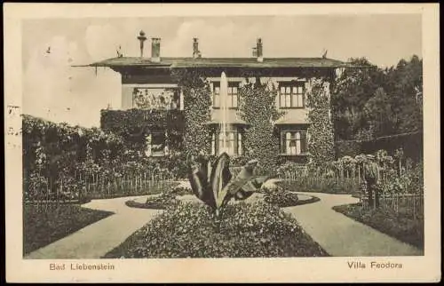 Ansichtskarte Bad Liebenstein Villa Feodora 1934