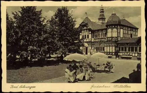 Ansichtskarte Bad Salzungen Gradierhaus. Mittelbau 1932