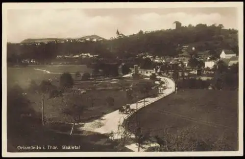 Ansichtskarte Orlamünde Weg zur Stadt, Brücke 1928