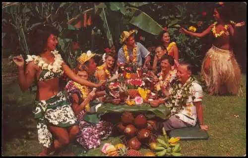 Hawai  FEAST OF THE ISLANDS Hawaiian fashion Einheimischen Gruppe USA 1960