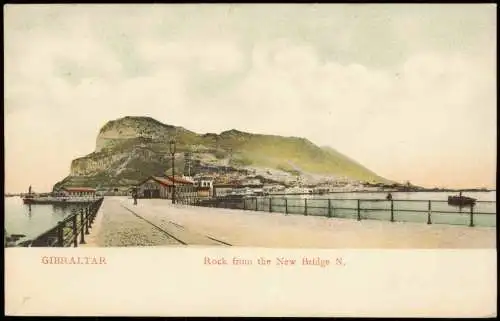 Postcard Gibraltar Panorama Rock from the New Bridge N. 1910