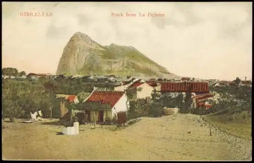 Postcard Gibraltar Panorama GIBRALTAR Rock from La Pedrera 1910