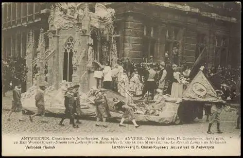 Antwerpen Anvers Fest-Umzug,  Fêtes Jubilaires H. Conscience 1912