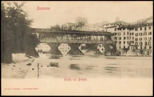 Cartoline Bassano Ponte sul Brenta Bassano (Brücke, Bridge) 1900