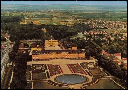 Ludwigsburg Residenzschloß mit Schloß Favorite vom Flugzeug aus 1980