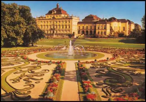 Ansichtskarte Ludwigsburg Württ. Residenz-Schloß und Blühendes Barock 1980