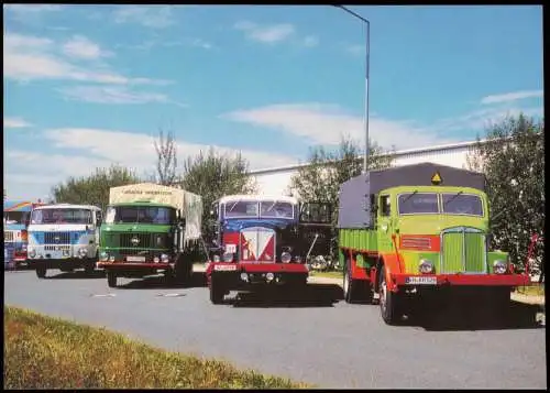 Ansichtskarte  IFA W 50 L und IFA H 6 zum Robur-Treffen Hartmannsdorf LKW 2006