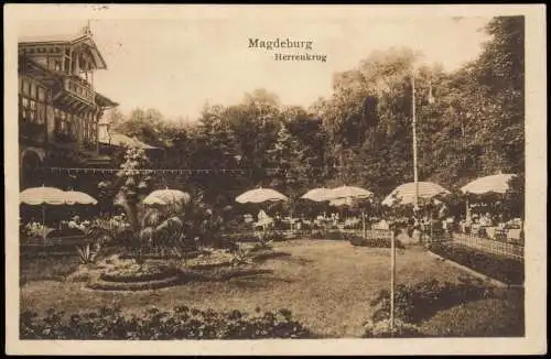 Ansichtskarte Herrenkrug-Magdeburg Herrenkrug-Park Restaurant 1922